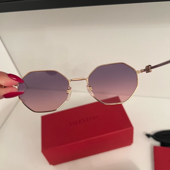 Valentino Gold Metal Sunglasses - Picture 7 of 12